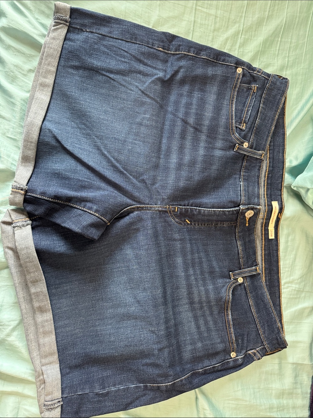 Levi's Dark Blue Denim Shorts with Rolled Hem
